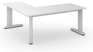 Rohový kancelársky písací stôl PRIMO FLEXIBLE, 1800 x 1800 mm, biela