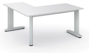 Rohový kancelársky písací stôl PRIMO FLEXIBLE, 1600 x 1600 mm, biela