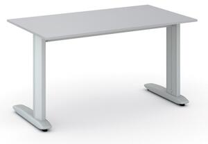 Kancelársky písací stôl PRIMO FLEXIBLE 1400 x 800 mm, sivá