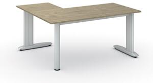 Rohový kancelársky písací stôl PRIMO FLEXIBLE, 1600 x 1400 mm, dub prírodný