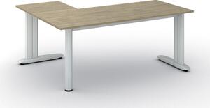 Rohový kancelársky písací stôl PRIMO FLEXIBLE, 180x140 cm, dub prírodný
