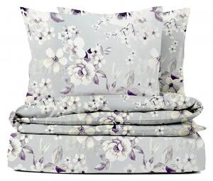 Ervi Bavlnené obliečky - Maľované kvety na fialovom