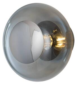 Nástenné svetlo EBB & FLOW Horizon Surface, dymovo sivá, Ø 21 cm, Hliník / sivá / zinok, Obývacia izba / jedáleň, Sklo, Škandinávsky, Nástenné svietidlo
