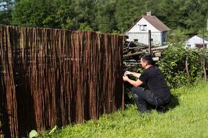 Prútená zástena na plot Výška plota: 100 cm, Dĺžka plota: 300 cm