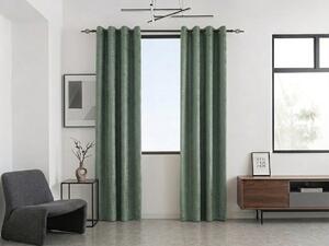 Zatemňovací záves LOOM VELVET 140x250 cm, zelený Zavesenie: Kovové krúžky