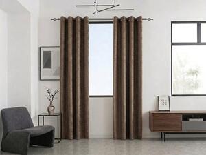 Zatemňovacia záclona LOOM VELVET 140x250 cm, hnedá Zavesenie: Kovové krúžky
