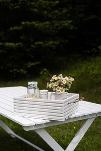 Drevený záhradný stôl - 114 x 88 cm, biely Rozmery (cm): 114 x 88