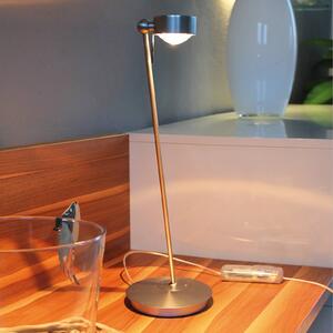 Stmievateľná stolová lampa PUK TABLE, matný chróm