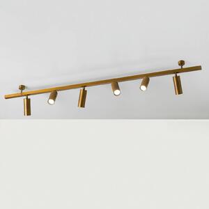 Stropné svietidlo 7535, mosadz brúsená, 6-pl., GU10, Hnedá / staromosadz, Obývacia izba / jedáleň, Mosadz, Moderný, Stropné svetlo
