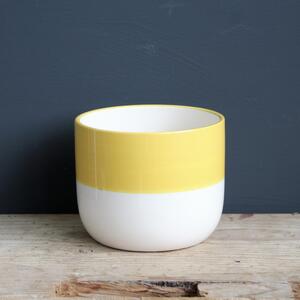 Kvetináč Yellow White Ø 12 cm