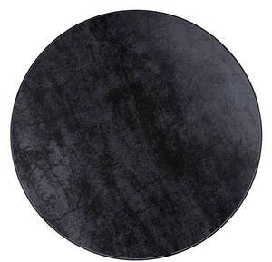 Okrúhly konferenčný stolík 80, tvrdené sklo sivé efekt kameňa, nožičky čierne (n302911)