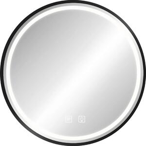 Rea Rea, nástenné kúpeľňové LED zrkadlo, 50cm, čierny rám, HOM-05511