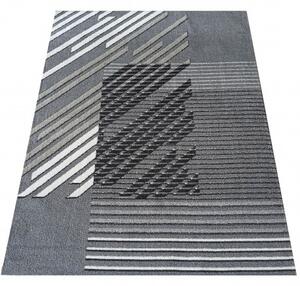 Dizajnový koberec sivej farby s pruhmi Šírka: 60 cm | Dĺžka: 100 cm
