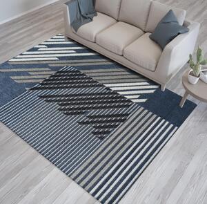 Dizajnový koberec modrej farby s pruhmi Šírka: 80 cm | Dĺžka: 150 cm
