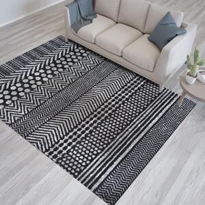 Dizajnový koberec sivej farby s decentnými vzormi Šírka: 80 cm | Dĺžka: 150 cm