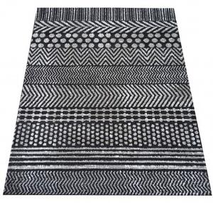 Dizajnový koberec sivej farby s decentnými vzormi Šírka: 80 cm | Dĺžka: 150 cm