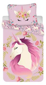 Jerry Fabrics Detské bavlnené obliečky Unicorn flowers, 140 x 200 cm, 70 x 90 cm