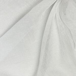 Voálová látka / záclona biela 20910 ľanový vzhľad , metráž