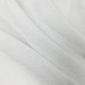 Voálová látka / záclona biela 20910 ľanový vzhľad , metráž