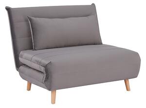 Sivé rozkladacie kreslo SPIKE VELVET