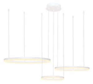 Moderný luster Halo 80+60+40 CCT biela s diaľkovým ovládaním