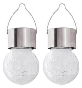 2x Solárne svietidlo Rabalux Yola, 1 lm, IP44, farba: saténový chróm, LED, 0,06 W, kód produktu: 7850