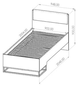 Jednolôžková posteľ LANDRO LR-05 90x200