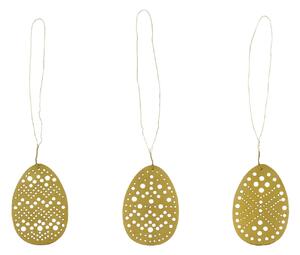 Velkonočná dekorácia Egg Cut Gold – sada 3 ks