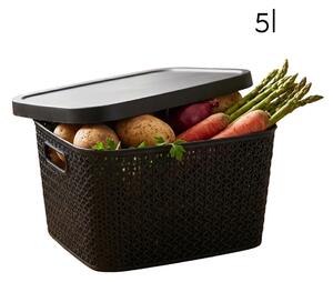 Multifunkčný kôš s vekom, úložný box s vekom 5,5l ALTOM - čierny