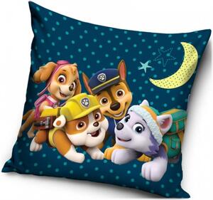 Velúrový vankúš Paw Patrol - Labková patrola - motív Nočná hliadka | 40 x 40 cm