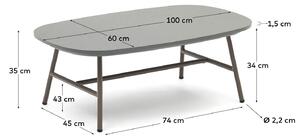 MUZZA Záhradný konferenčný stolík manta 100 x 60 cm béžový