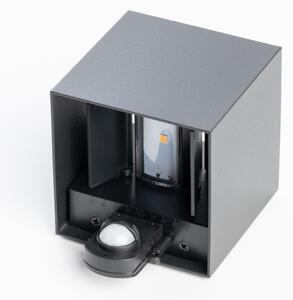 BRILAGI - LED vonkajšie nástenné svietidlo s čidlom CUBE LED/6W/230V antracit