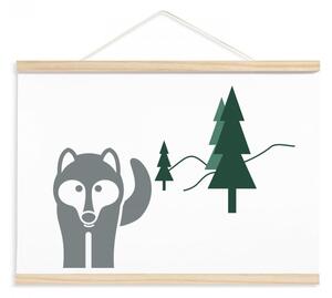 Detský plagát - Vlk v lese