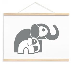 Detský plagát - slon s mláďaťom