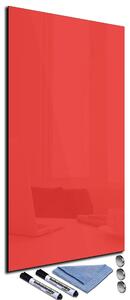 Magnetická sklenená tabuľa 34x72cm - červená