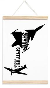 Plagát Spitfire minulosť, Gripen prítomnosť