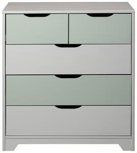KOMODA, borovica, biela, pastelová zelená, šalviovozelená, 82/92/41 cm Livetastic - Komody, Online Only