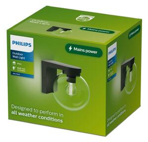 Vonkajšie nástenné svietidlo 1x E27 čierna IP44 PHILIPS Ulio 8721103105011