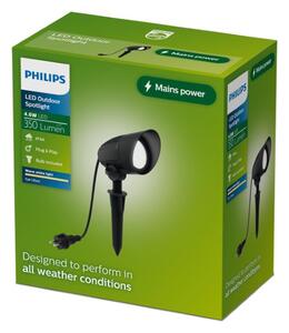 Reflektor 1x GU10 2700K čierna IP44 PHILIPS Cylr 8721103104991