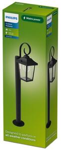 Záhradné stĺpikové svietidlo 1x E27 čierna IP44 PHILIPS Buzzard 8721103105035