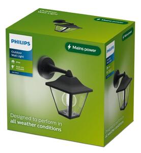 Vonkajšie nástenné svietidlo 1x E27 čierna IP44 PHILIPS Juli 8721103104977