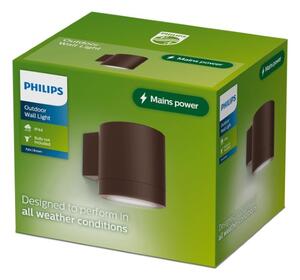 Vonkajšie nástenné svietidlo 1x GU10 hnedá IP44 PHILIPS Fylx 8721103104939