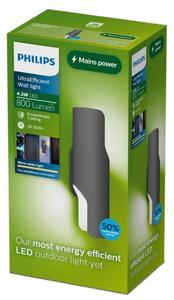 Vonkajšie nástenné svietidlo LED 2700K antracitová IP44 PHILIPS UltraEfficient Fira 8721103104793