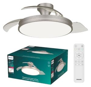 Stropný ventilátor so svetlom LED 2700–6500K nikel IP20 PHILIPS Atlas 8721103096081