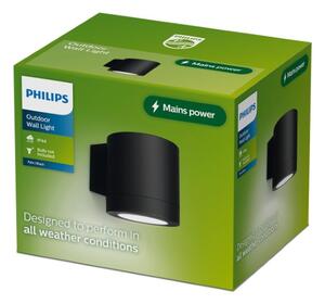 Vonkajšie nástenné svietidlo 1x GU10 čierna IP44 PHILIPS Fylx 8721103104915