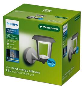 Vonkajšie nástenné svietidlo so senzorom LED 2700K antracitová IP44 PHILIPS UltraEfficient Nuvy 8721103104878