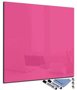 Magnetická sklenená tabuľa 50x50cm - růžová