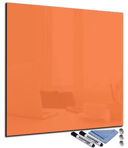 Magnetická sklenená tabuľa 70x70cm - oranžová