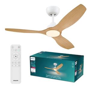 Stropný ventilátor so svetlom LED 3000–6500K biela, drevo IP20 PHILIPS Olas 8721103095923