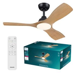 Stropný ventilátor so svetlom LED 3000–6500K čierna, drevo IP20 PHILIPS Olas 8721103095961